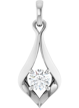 14K White Gold 1/4 CTW Natural Diamond Pendant