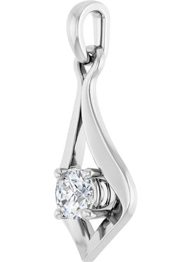 14K White Gold 1/4 CTW Natural Diamond Pendant