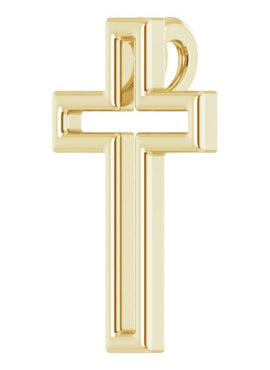 14K White Gold Open Cross 16-18