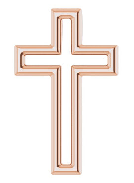 14K White Gold Open Cross 16-18