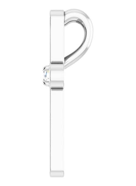 14K White Gold .03 CT Natural Diamond Cross Pendant
