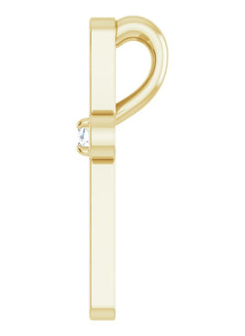 14K White Gold .03 CT Natural Diamond Cross Pendant