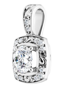 14K White Gold 1/3 CTW Natural Diamond Pendant