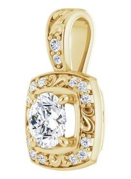 14K White Gold 1/3 CTW Natural Diamond Pendant