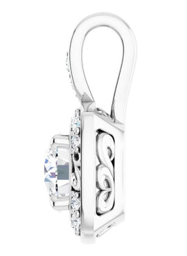 14K White Gold 1/3 CTW Natural Diamond Pendant
