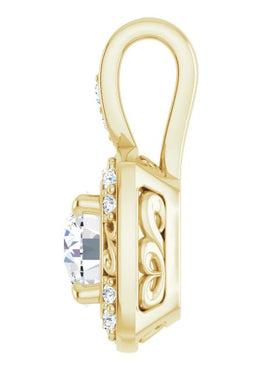 14K White Gold 1/3 CTW Natural Diamond Pendant