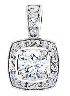 14K White Gold 1/3 CTW Natural Diamond Pendant