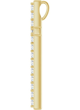 14K White Gold 5/8 CTW Natural Diamond Cross Pendant