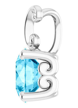 14K White Gold Natural Aquamarine Pendant