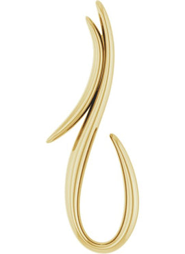 14K White Gold Freeform Pendant