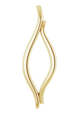 14K White Gold Freeform Pendant