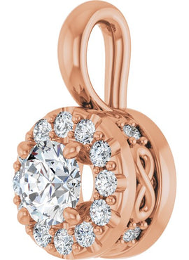 14K White Gold 3/8 CTW Natural Diamond Pendant