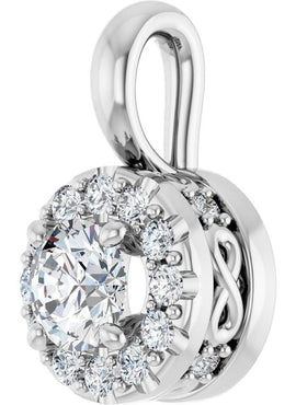 14K White Gold 3/8 CTW Natural Diamond Pendant