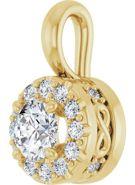 14K White Gold 3/8 CTW Natural Diamond Pendant