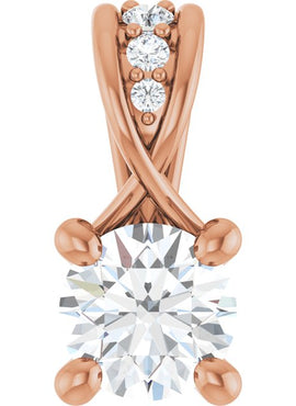 14K White Gold 1/4 CTW Natural Diamond Pendant