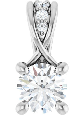 14K White Gold 1/4 CTW Natural Diamond Pendant