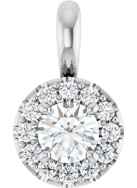14K White Gold 3/8 CTW Natural Diamond Pendant