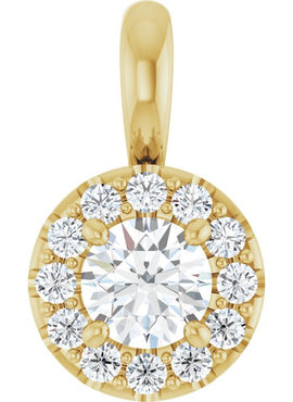 14K White Gold 3/8 CTW Natural Diamond Pendant