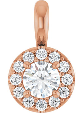 14K White Gold 3/8 CTW Natural Diamond Pendant