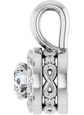 14K White Gold 3/8 CTW Natural Diamond Pendant
