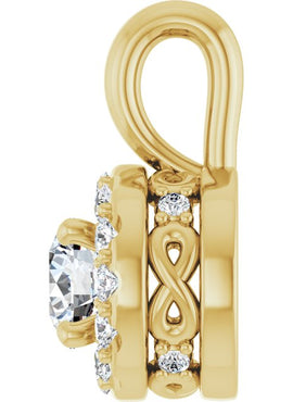 14K White Gold 3/8 CTW Natural Diamond Pendant