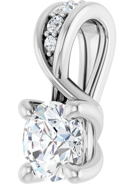14K White Gold 1/4 CTW Natural Diamond Pendant