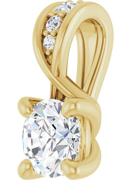 14K White Gold 1/4 CTW Natural Diamond Pendant