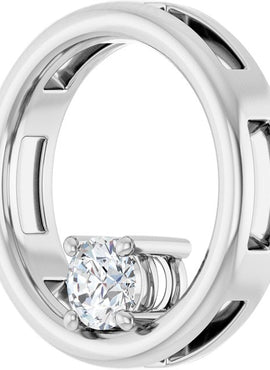 14K White Gold 1/4 CT Natural Diamond Pendant