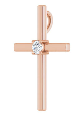 14K White Gold .15 CT Natural Diamond Pendant