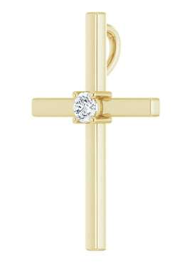 14K White Gold .15 CT Natural Diamond Pendant