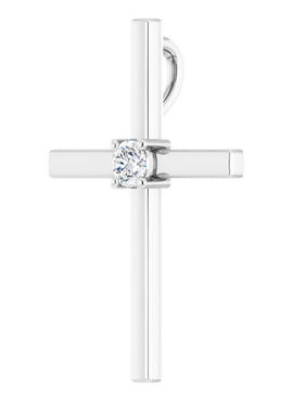 14K White Gold .15 CT Natural Diamond Pendant