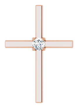 14K White Gold .15 CT Natural Diamond Pendant