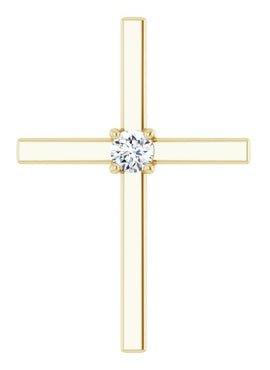 14K White Gold .15 CT Natural Diamond Pendant