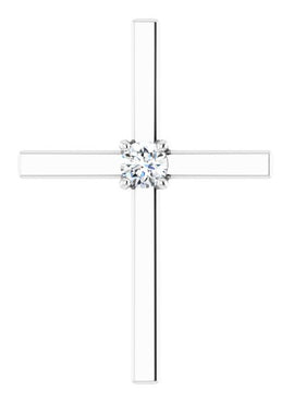 14K White Gold .15 CT Natural Diamond Pendant