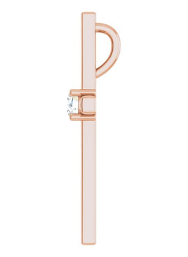 14K White Gold .15 CT Natural Diamond Pendant
