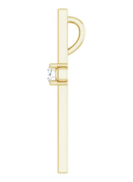 14K White Gold .15 CT Natural Diamond Pendant