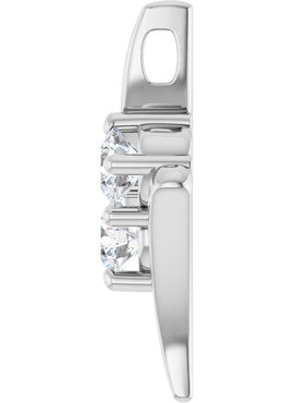 14K White Gold 1/2 CTW Natural Diamond Two-Stone Pendant