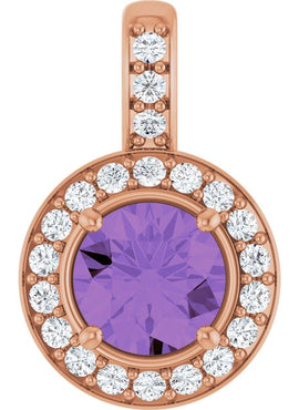 14K White Gold Natural Blue Sapphire & 1/5 CTW Natural Diamond Pendant