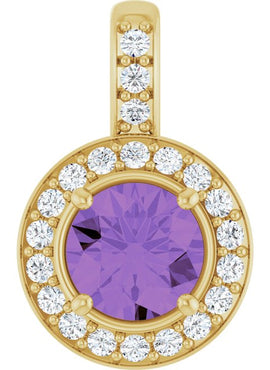 14K White Gold Natural Blue Sapphire & 1/5 CTW Natural Diamond Pendant