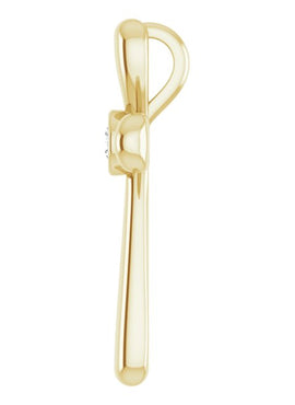 14K White Gold .10 CT Natural Diamond Cross Pendant