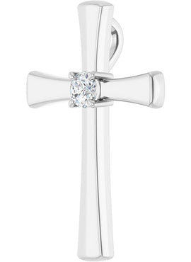 14K Rose Gold Natural Morganite Cross Pendant