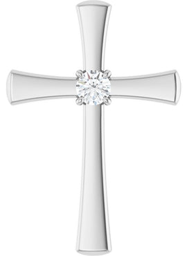 14K Rose Gold Natural Morganite Cross Pendant
