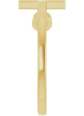 14K Yellow Gold Lab-Grown Ruby Negative Space Cross Ring