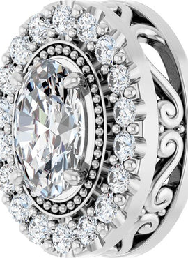 14K White Gold 5/8 CTW Natural Diamond Pendant