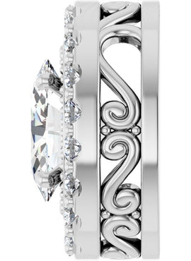 14K White Gold 5/8 CTW Natural Diamond Pendant
