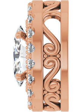 14K White Gold 5/8 CTW Natural Diamond Pendant