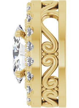 14K White Gold 5/8 CTW Natural Diamond Pendant