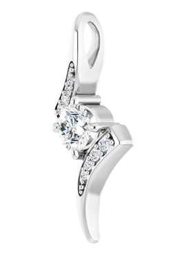 14K White Gold 1/3 CTW Natural Diamond Pendant