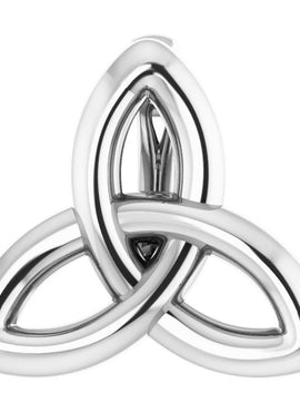 14K White Gold Celtic-Inspired Trinity Pendant
