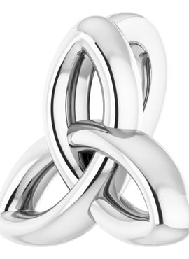 14K White Gold Celtic-Inspired Trinity Pendant